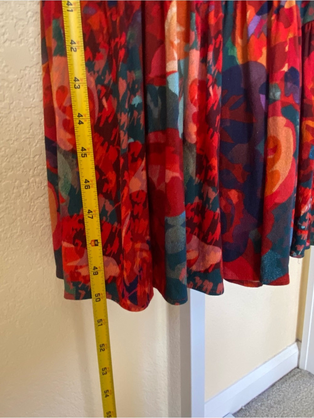 Soft Surroundings Red Floral V-Neck Maxi Dress medium lightweight - Picture 7 of 7